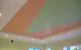 Матовый двухцветный натяжной потолок